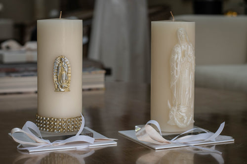 Cirio Virgen de Guadalupe Plata y Oro