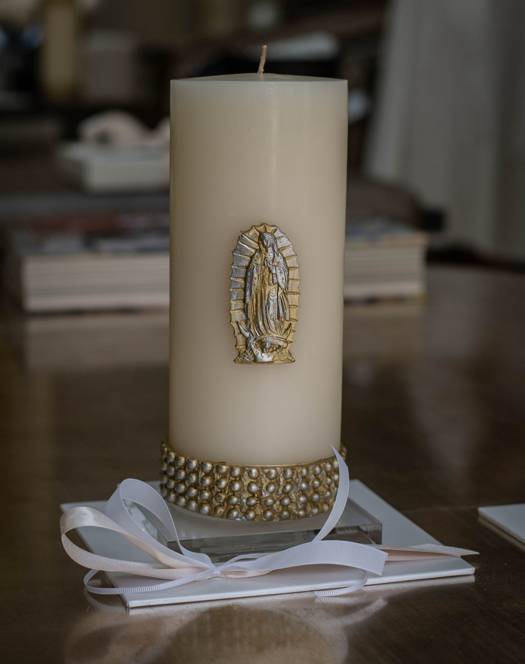 Cirio Virgen de Guadalupe Plata y Oro