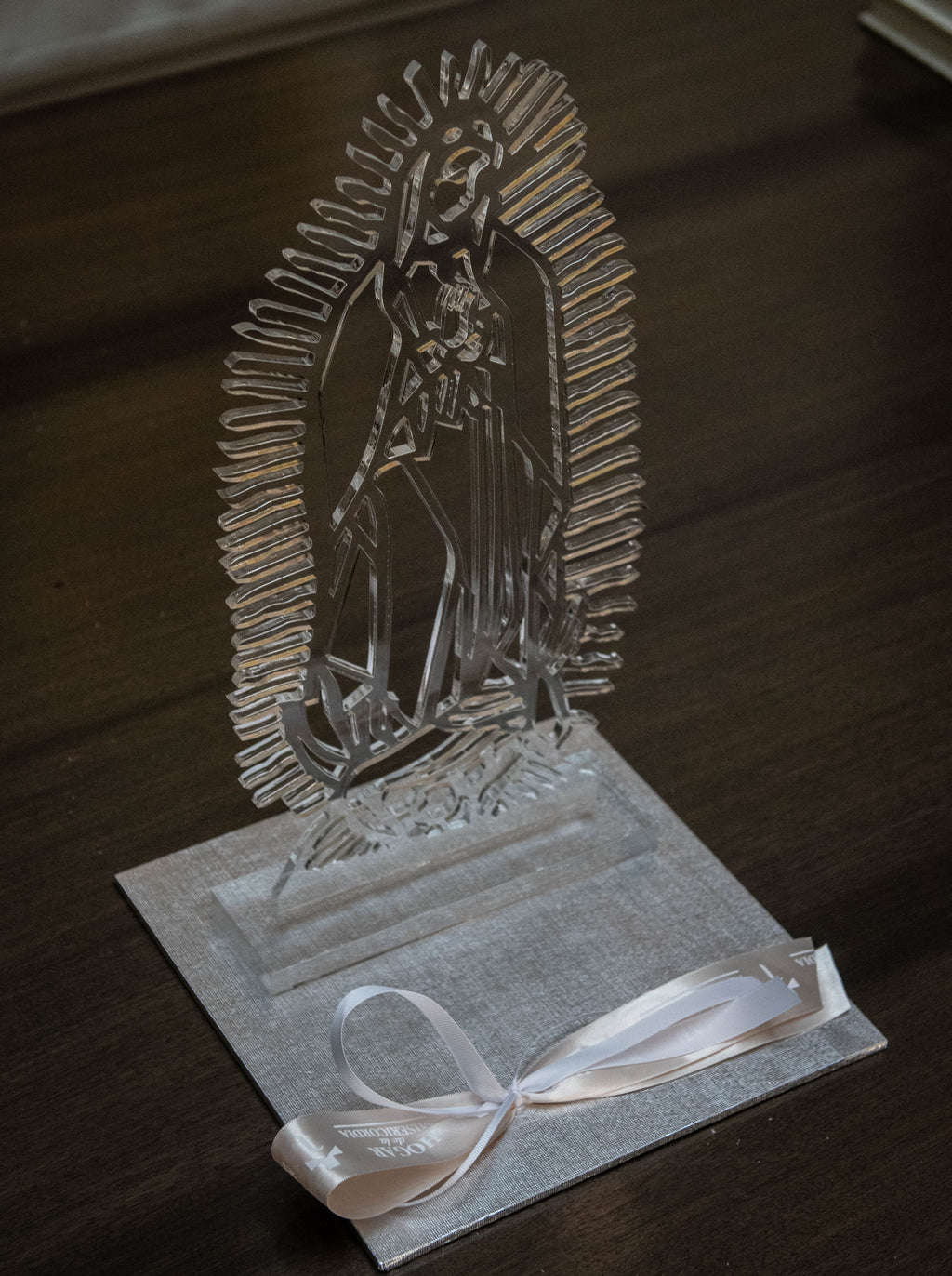 Virgen de Guadalupe acrílico transparente